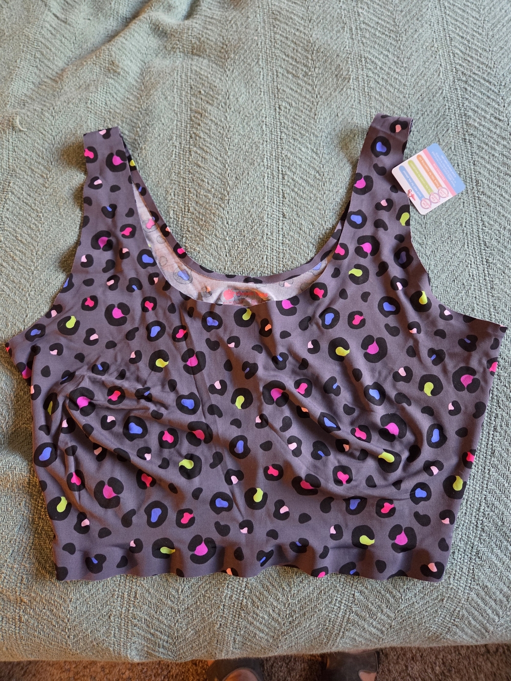 Cheek Boss Scoop Neck Seamless Bralette Multicolor Leopard Print